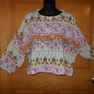 And The Why Boutique Oversized Cropped Top Sz L